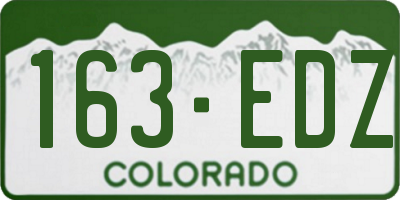 CO license plate 163EDZ