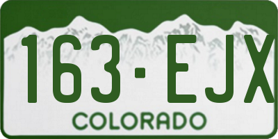 CO license plate 163EJX
