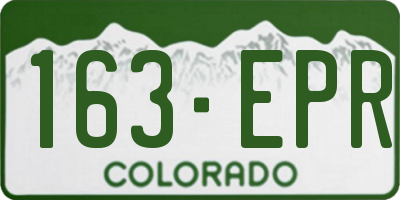 CO license plate 163EPR