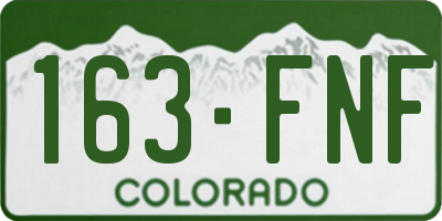 CO license plate 163FNF