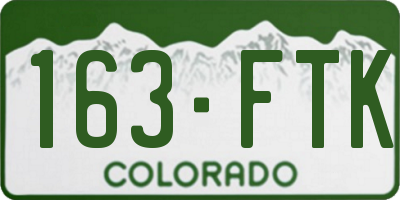 CO license plate 163FTK
