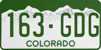 CO license plate 163GDG