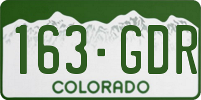 CO license plate 163GDR