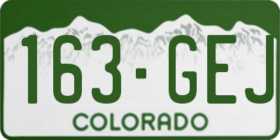 CO license plate 163GEJ