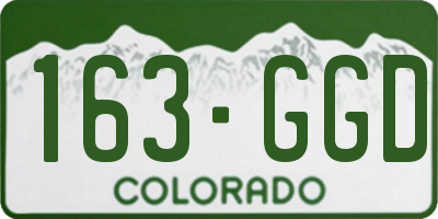 CO license plate 163GGD