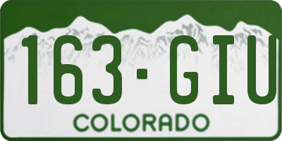CO license plate 163GIU