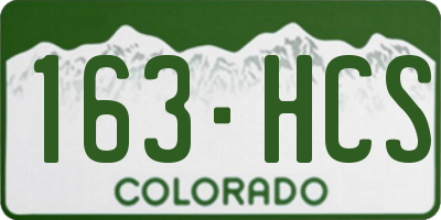CO license plate 163HCS