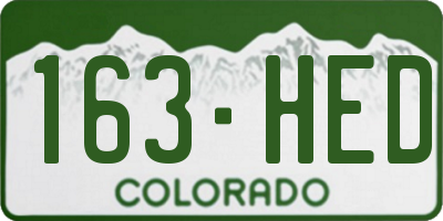 CO license plate 163HED
