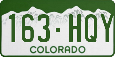 CO license plate 163HQY
