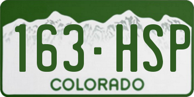 CO license plate 163HSP