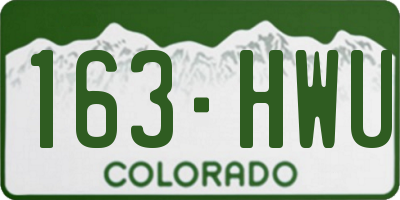 CO license plate 163HWU