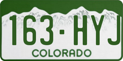 CO license plate 163HYJ