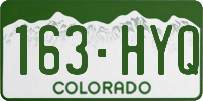 CO license plate 163HYQ