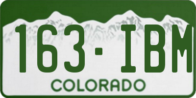 CO license plate 163IBM