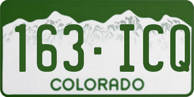 CO license plate 163ICQ