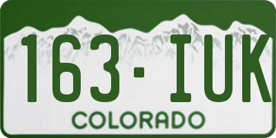 CO license plate 163IUK