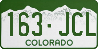 CO license plate 163JCL