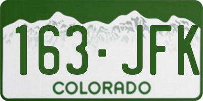 CO license plate 163JFK