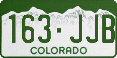 CO license plate 163JJB
