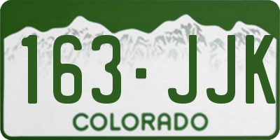 CO license plate 163JJK