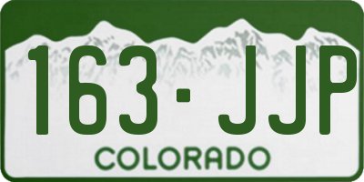 CO license plate 163JJP