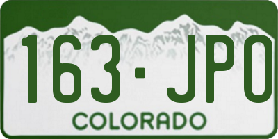 CO license plate 163JPO