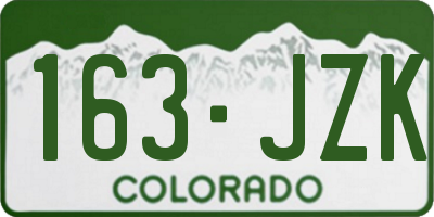 CO license plate 163JZK