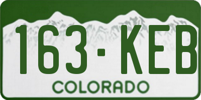 CO license plate 163KEB