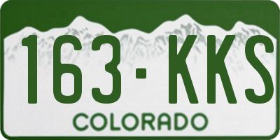 CO license plate 163KKS