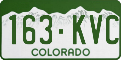 CO license plate 163KVC