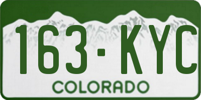 CO license plate 163KYC