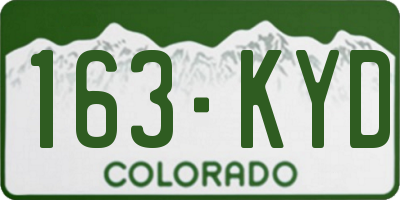CO license plate 163KYD