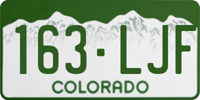 CO license plate 163LJF
