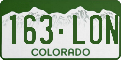 CO license plate 163LON