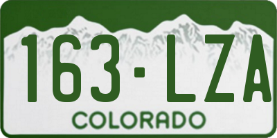 CO license plate 163LZA