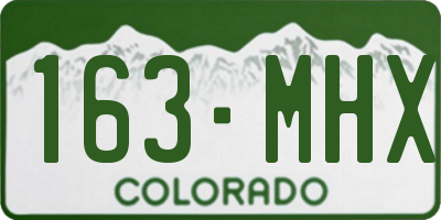 CO license plate 163MHX