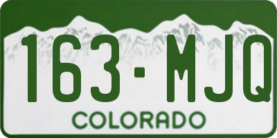 CO license plate 163MJQ