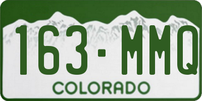 CO license plate 163MMQ