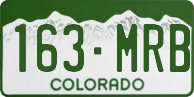 CO license plate 163MRB