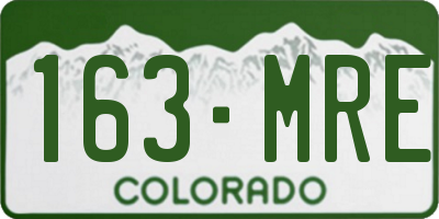 CO license plate 163MRE