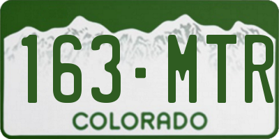 CO license plate 163MTR
