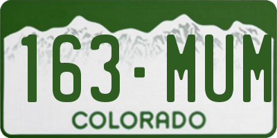 CO license plate 163MUM