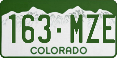 CO license plate 163MZE