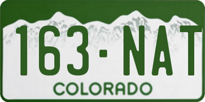 CO license plate 163NAT