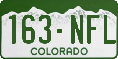 CO license plate 163NFL