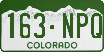 CO license plate 163NPQ