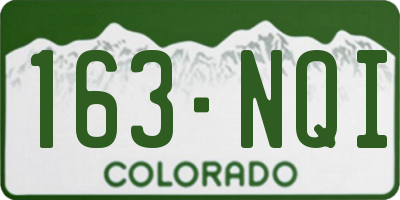 CO license plate 163NQI