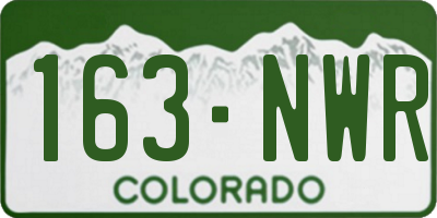 CO license plate 163NWR