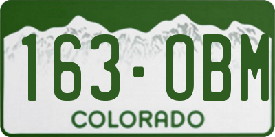 CO license plate 163OBM