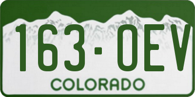 CO license plate 163OEV